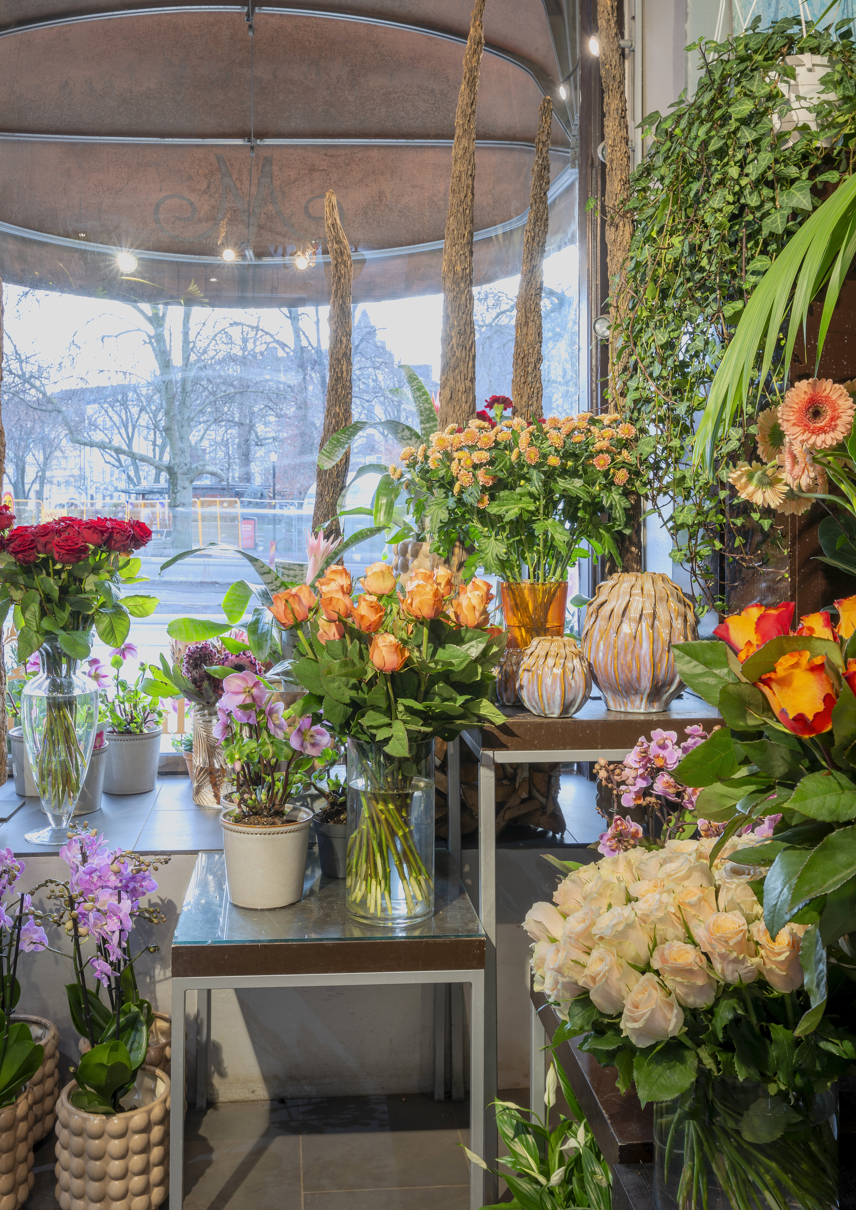Blomsterfönster mot Hamngatan