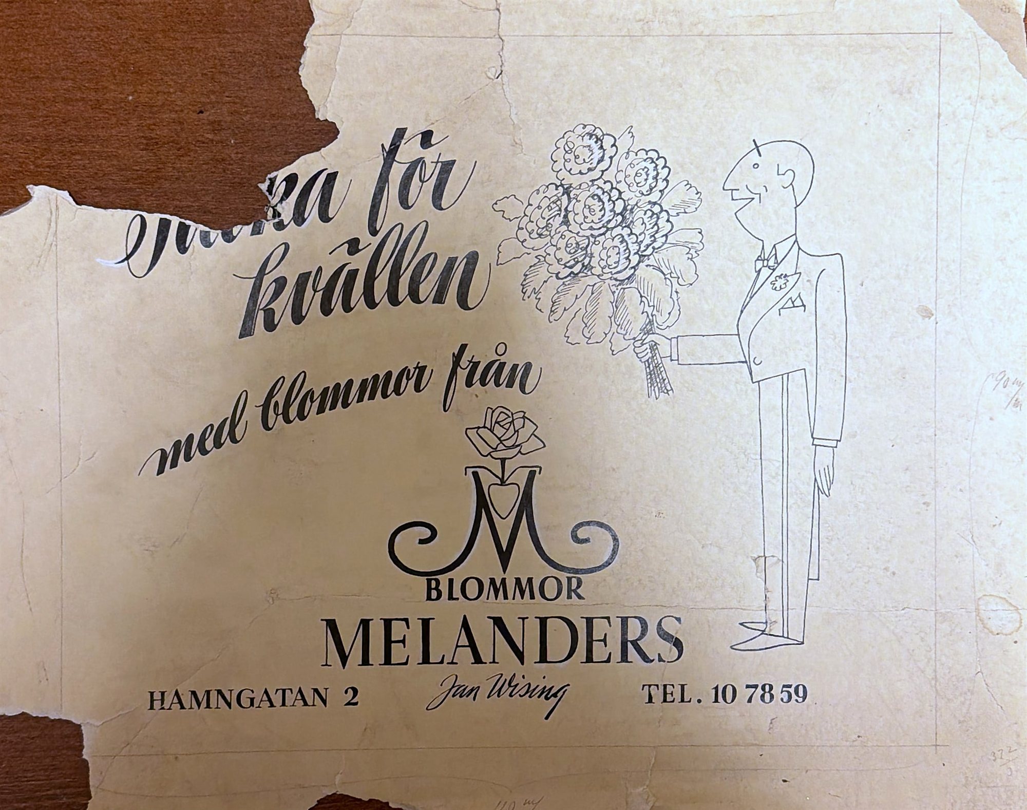 Reklam: Smycka för kvällen med blommor från Melanders